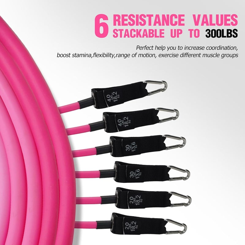 CINDALOG Pilates Bar Kit with Resistance Bands, Multifunctional Pilates Bar for Women & Men with Heavy-Duty Metal Adjustment Buckle, Pilates Home Equipment for Full Body Workouts - Image 4